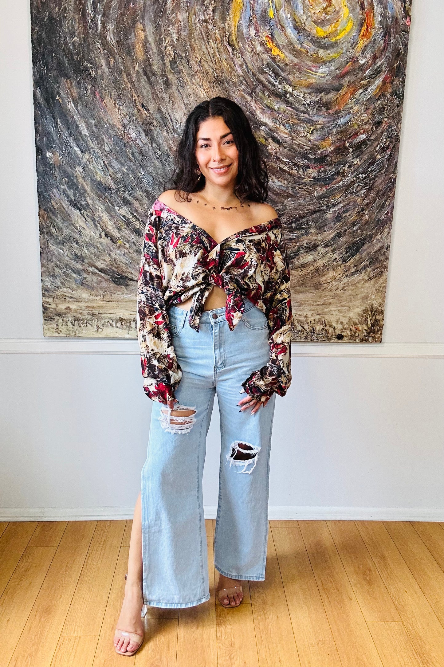 Abstract Pattern Button-Up Vintage Shirt
