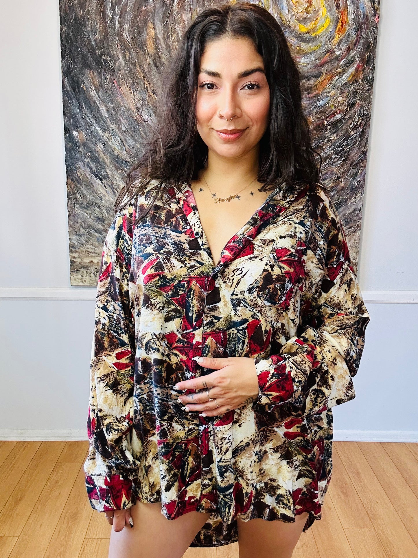 Abstract Pattern Button-Up Vintage Shirt