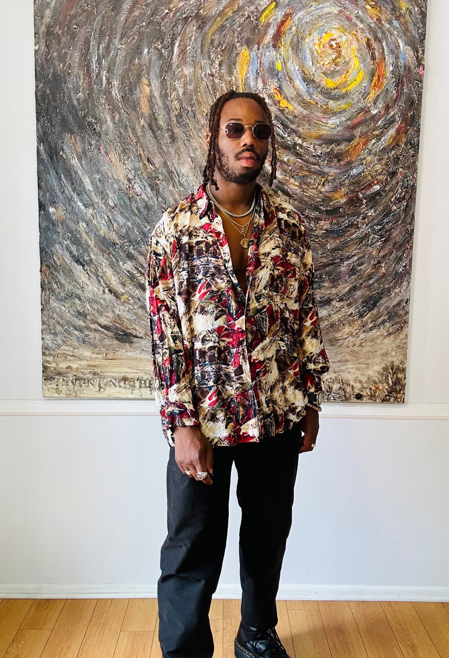 Abstract Pattern Button-Up Vintage Shirt