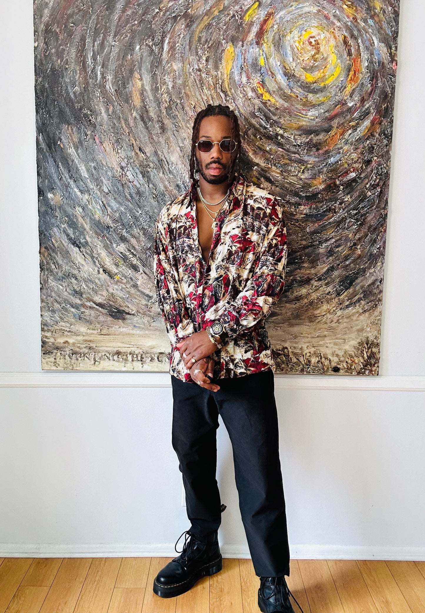 Abstract Pattern Button-Up Vintage Shirt