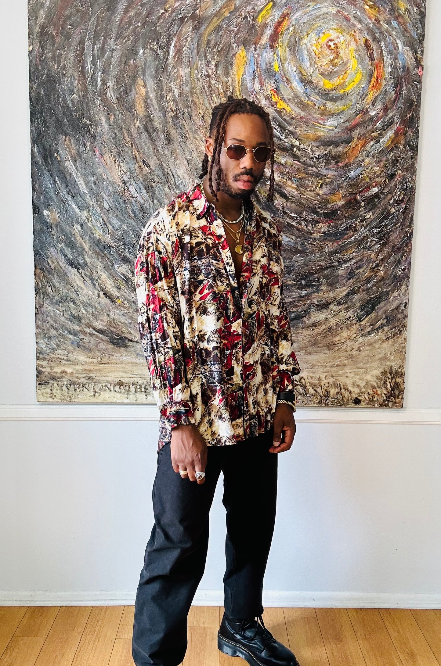 Abstract Pattern Button-Up Vintage Shirt